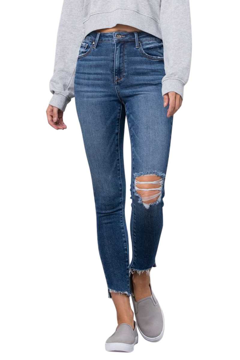 Frayed Hem Ankle Skinny